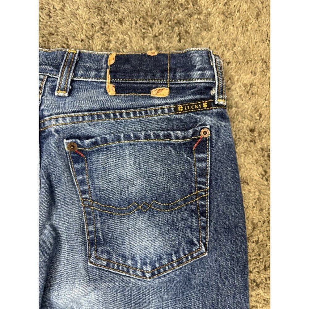 LUCKY BRAND Vintage Dungarees Boot Cut Jeans Mid Rise Western Boho Y2K 27x31 - Picture 9 of 9